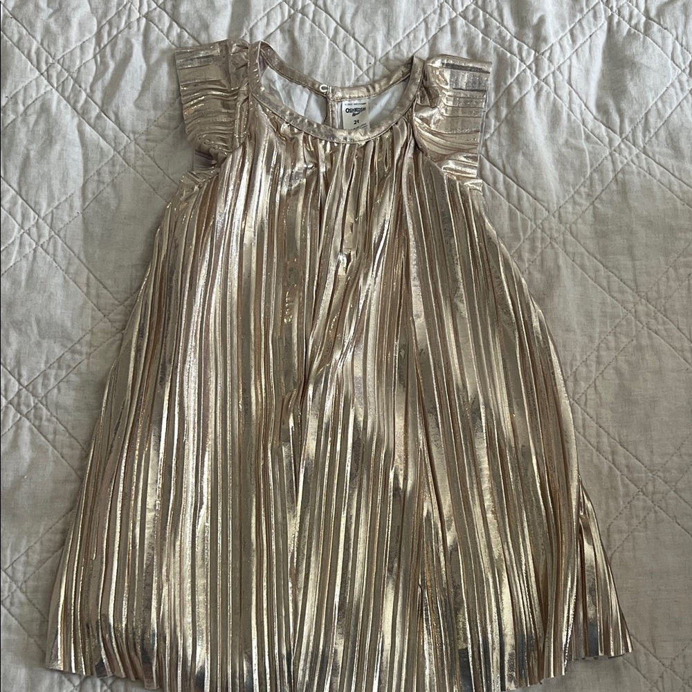OshKosh B'gosh Gold Pleated Kids Dress